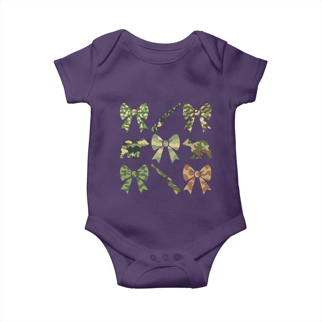 Women Bear Hunting Season Baby Onesie Camo Bow Coquette Gift - Wonder Print Shop