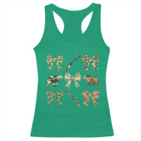 Women Bear Hunting Season Racerback Tank Top Camo Bow Coquette Gift - Wonder Print Shop