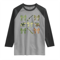 Women Bear Hunting Season Raglan Shirt Camo Bow Coquette Gift - Wonder Print Shop