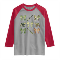 Women Bear Hunting Season Raglan Shirt Camo Bow Coquette Gift - Wonder Print Shop