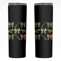 Women Bear Hunting Season Skinny Tumbler Camo Bow Coquette Gift - Wonder Print Shop