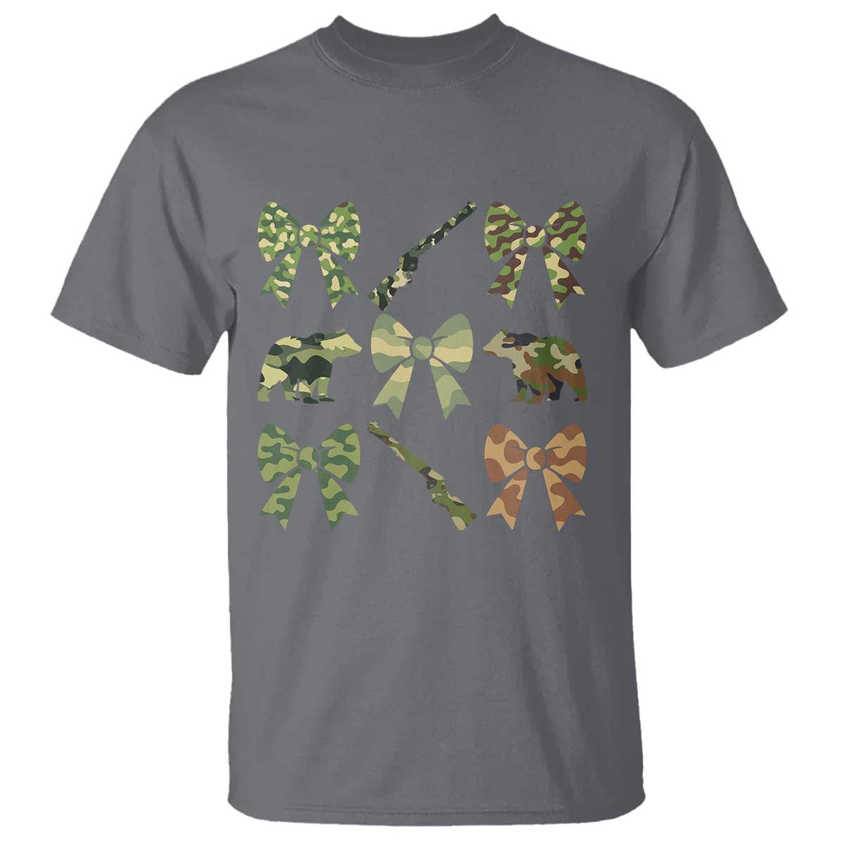 Women Bear Hunting Season T Shirt Camo Bow Coquette Gift - Wonder Print Shop