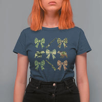 Women Bear Hunting Season T Shirt For Women Camo Bow Coquette Gift - Wonder Print Shop