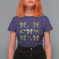 Women Bear Hunting Season T Shirt For Women Camo Bow Coquette Gift - Wonder Print Shop