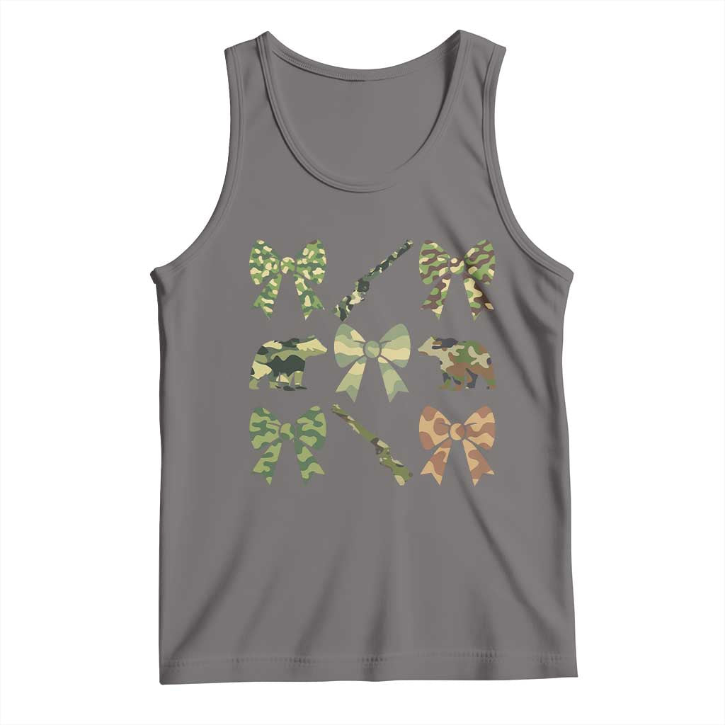 Women Bear Hunting Season Tank Top Camo Bow Coquette Gift - Wonder Print Shop