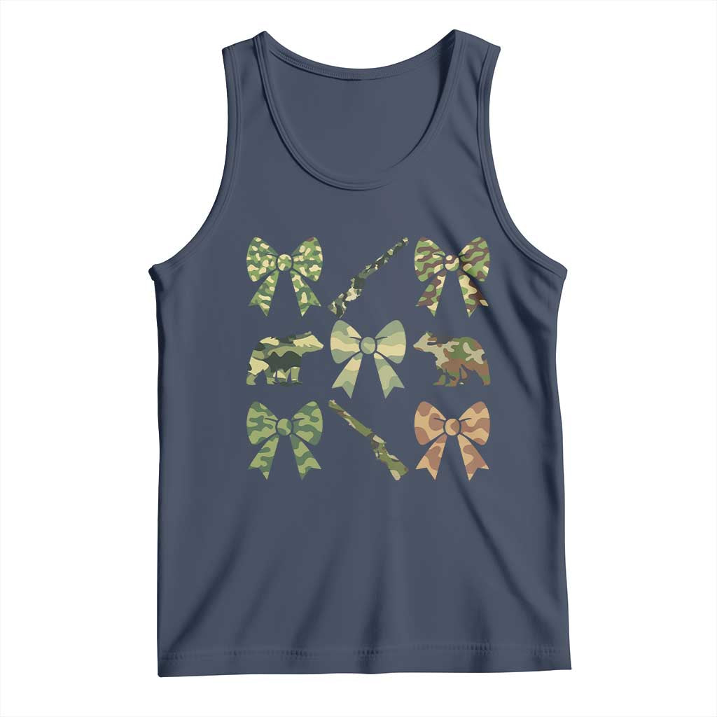 Women Bear Hunting Season Tank Top Camo Bow Coquette Gift - Wonder Print Shop