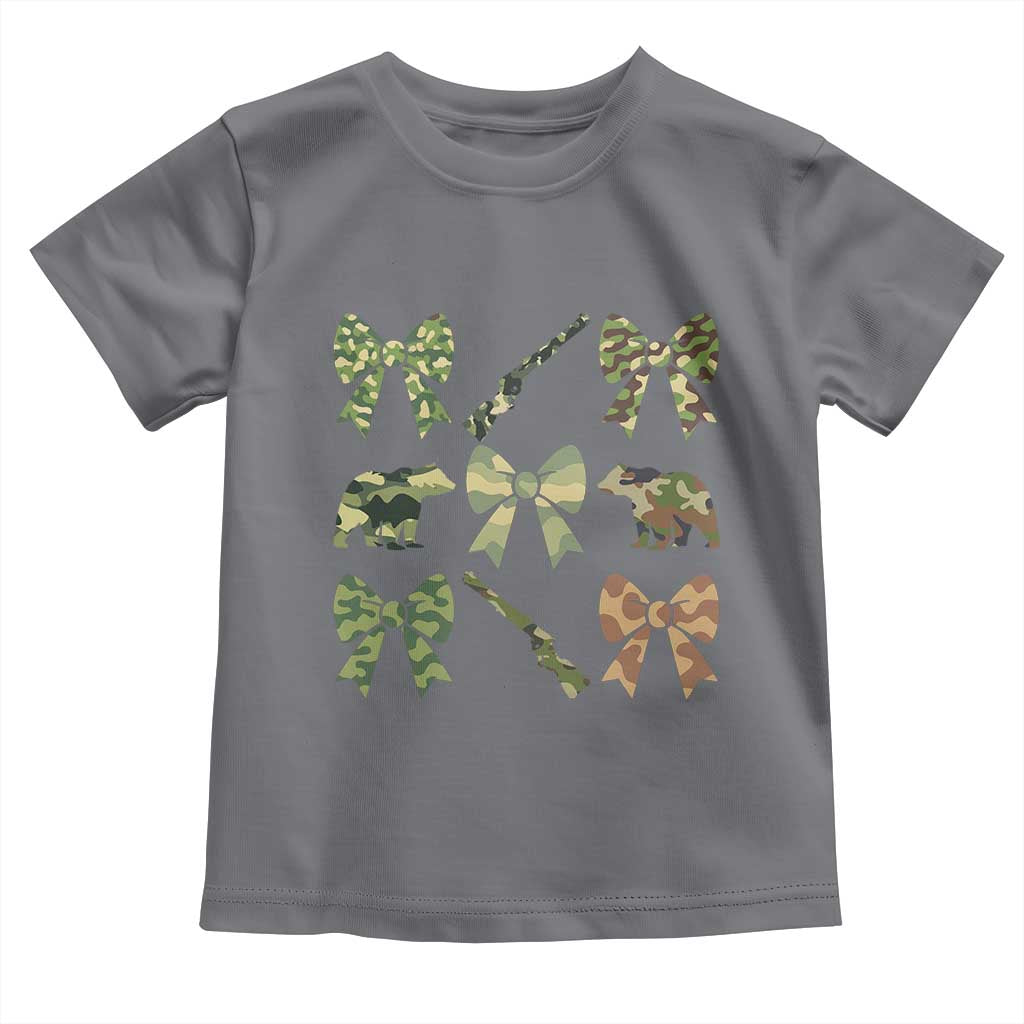 Women Bear Hunting Season Toddler T Shirt Camo Bow Coquette Gift - Wonder Print Shop