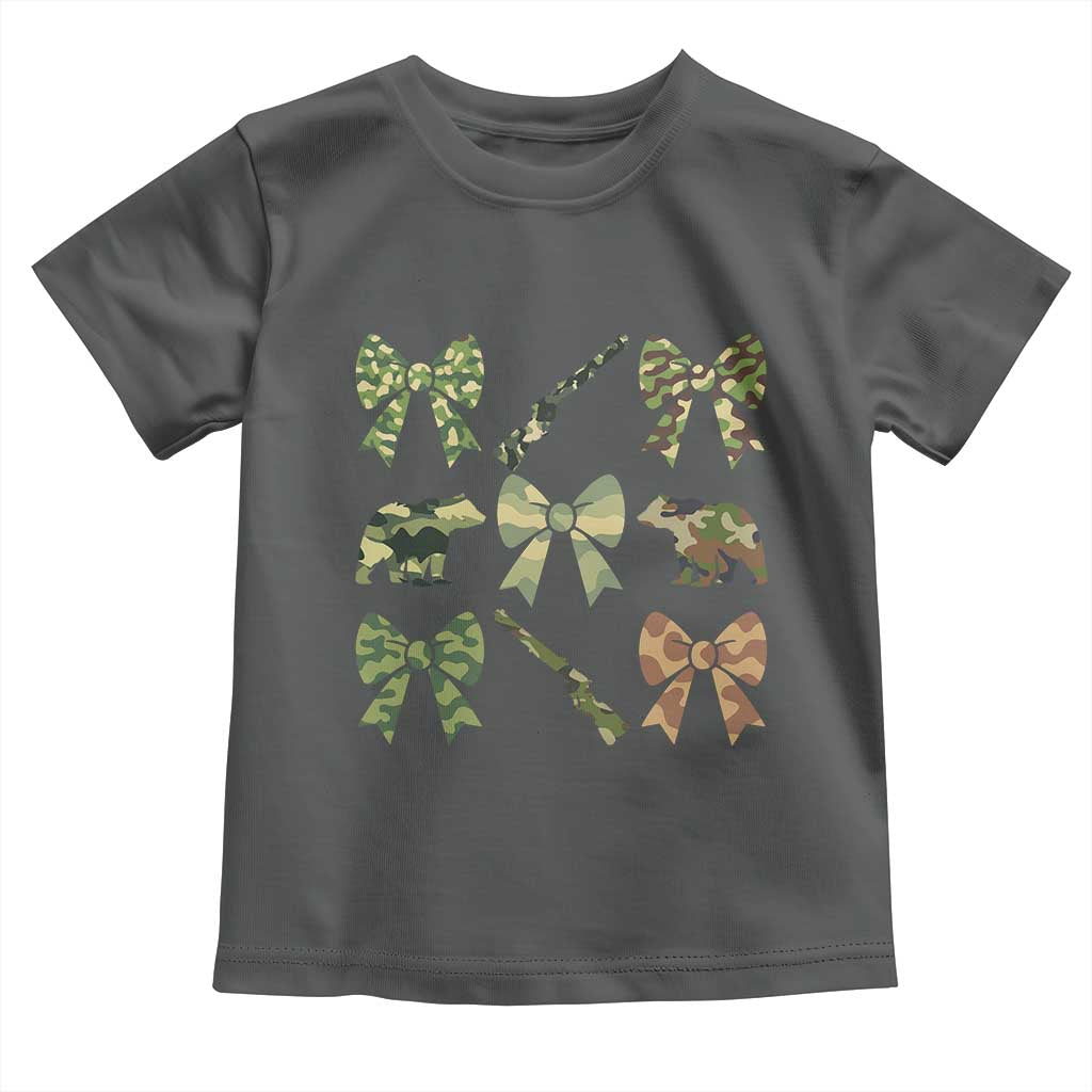 Women Bear Hunting Season Toddler T Shirt Camo Bow Coquette Gift - Wonder Print Shop