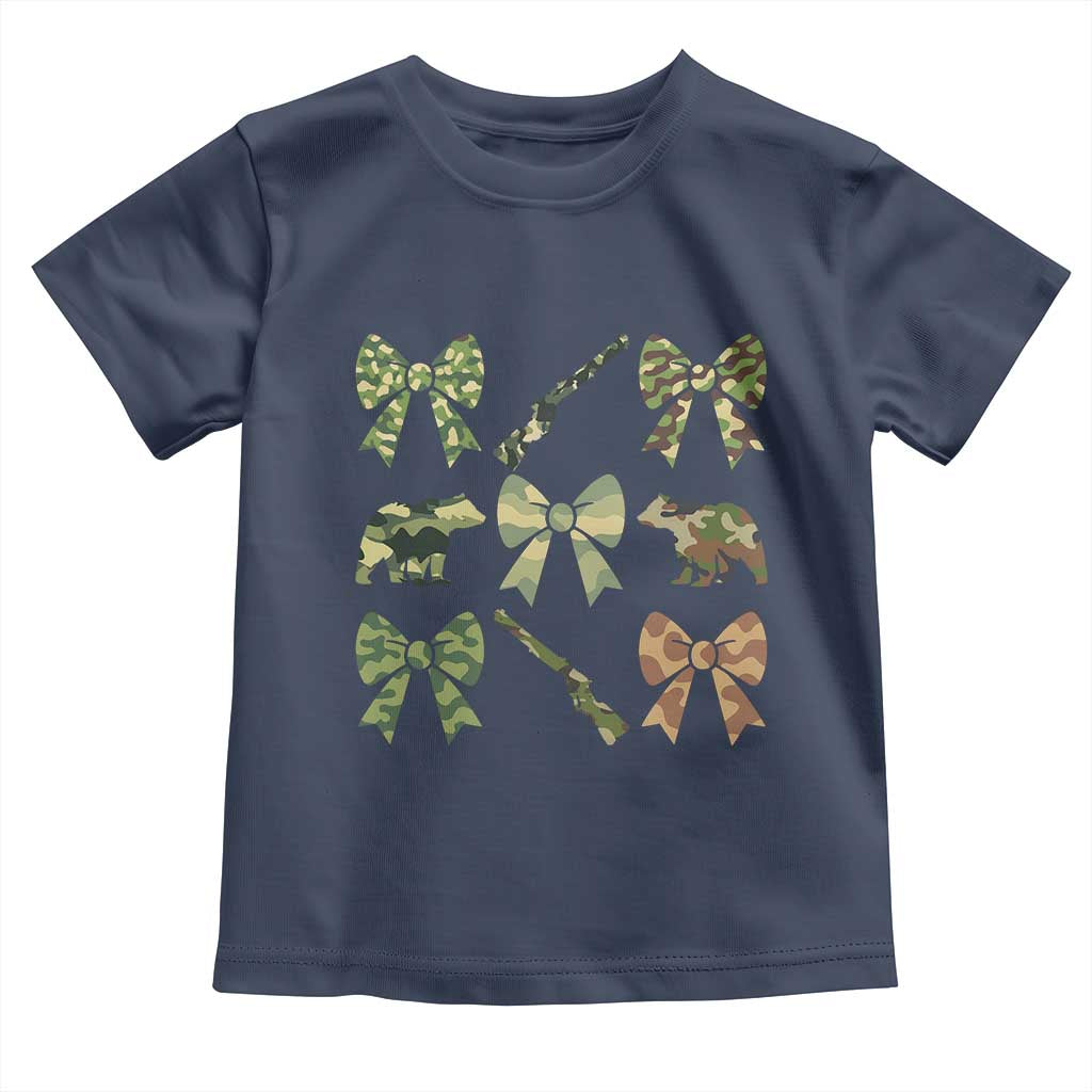Women Bear Hunting Season Toddler T Shirt Camo Bow Coquette Gift - Wonder Print Shop