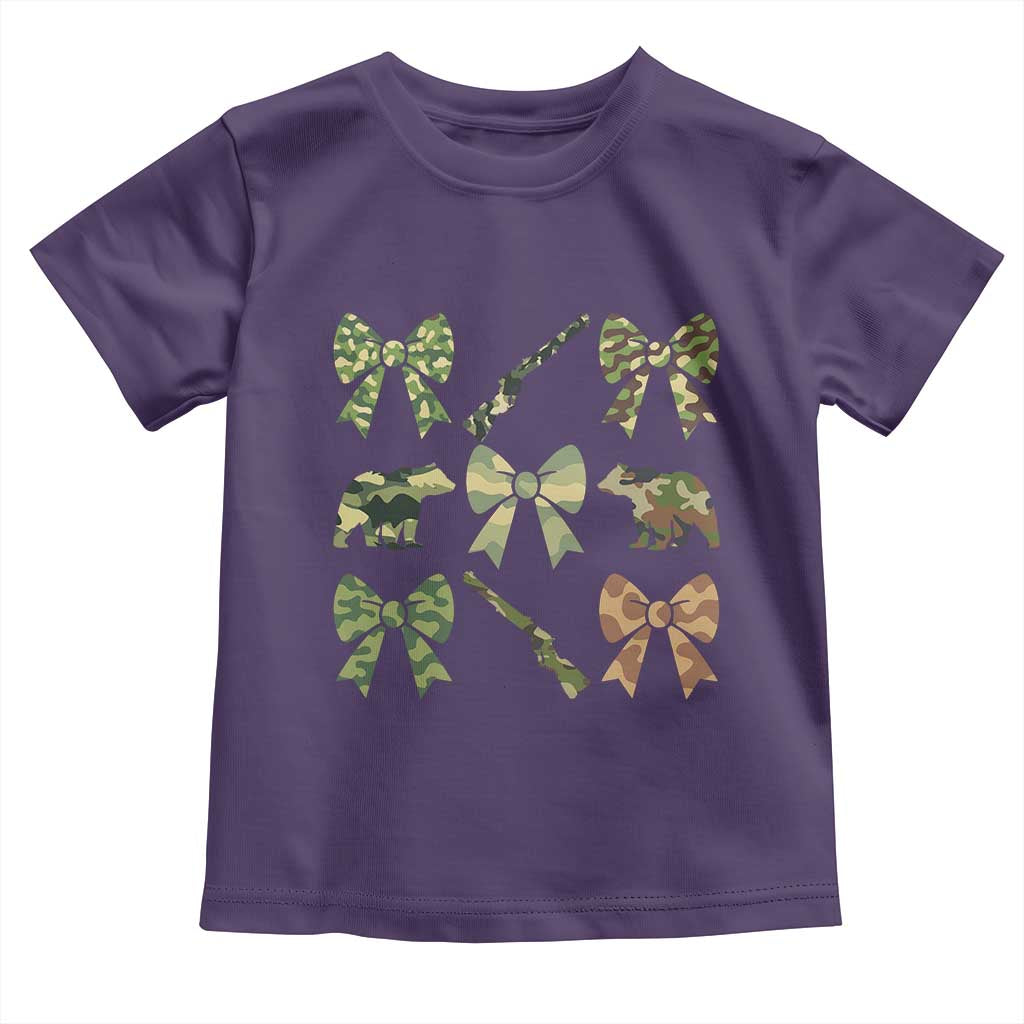 Women Bear Hunting Season Toddler T Shirt Camo Bow Coquette Gift - Wonder Print Shop