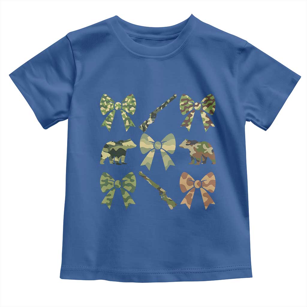 Women Bear Hunting Season Toddler T Shirt Camo Bow Coquette Gift - Wonder Print Shop