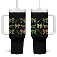 Women Bear Hunting Season Tumbler With Handle Camo Bow Coquette Gift - Wonder Print Shop