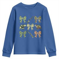 Women Bear Hunting Season Youth Sweatshirt Camo Bow Coquette Gift - Wonder Print Shop