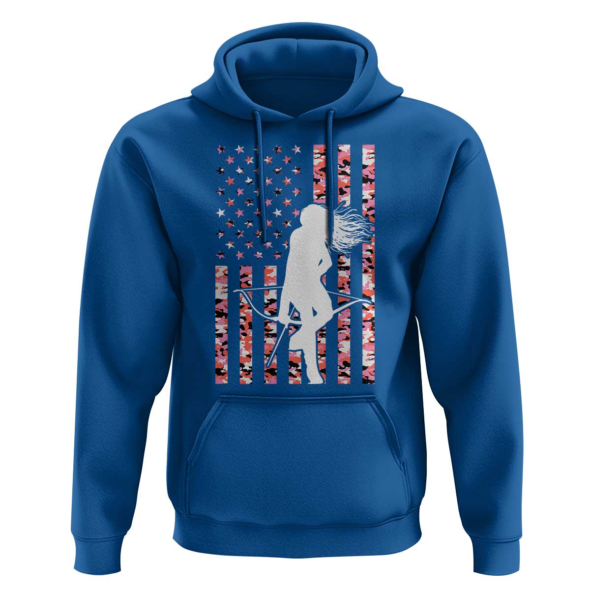 Patriotic Women Bow Hunter Hoodie American Flag Pink Camo Gift - Wonder Print Shop