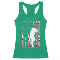 Patriotic Women Bow Hunter Racerback Tank Top American Flag Pink Camo Gift - Wonder Print Shop