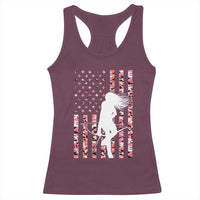 Patriotic Women Bow Hunter Racerback Tank Top American Flag Pink Camo Gift - Wonder Print Shop