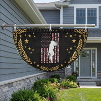 Women Bow Hunter Patriotic Fan Flag American Flag Pink Camo Gift