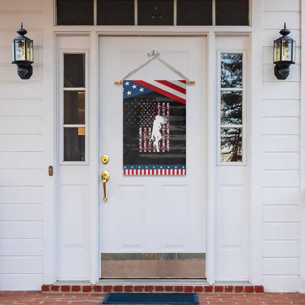 Patriotic Women Bow Hunter Garden Flag American Flag Pink Camo Gift
