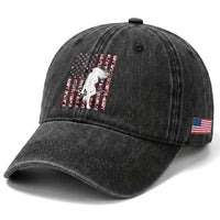 Patriotic Women Bow Hunter Washed Cotton Baseball Cap American Flag Pink Camo Gift