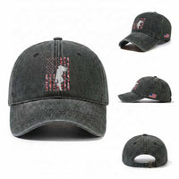 Patriotic Women Bow Hunter Washed Cotton Baseball Cap American Flag Pink Camo Gift