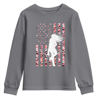 Patriotic Women Bow Hunter Youth Sweatshirt American Flag Pink Camo Gift - Wonder Print Shop