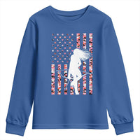 Patriotic Women Bow Hunter Youth Sweatshirt American Flag Pink Camo Gift - Wonder Print Shop