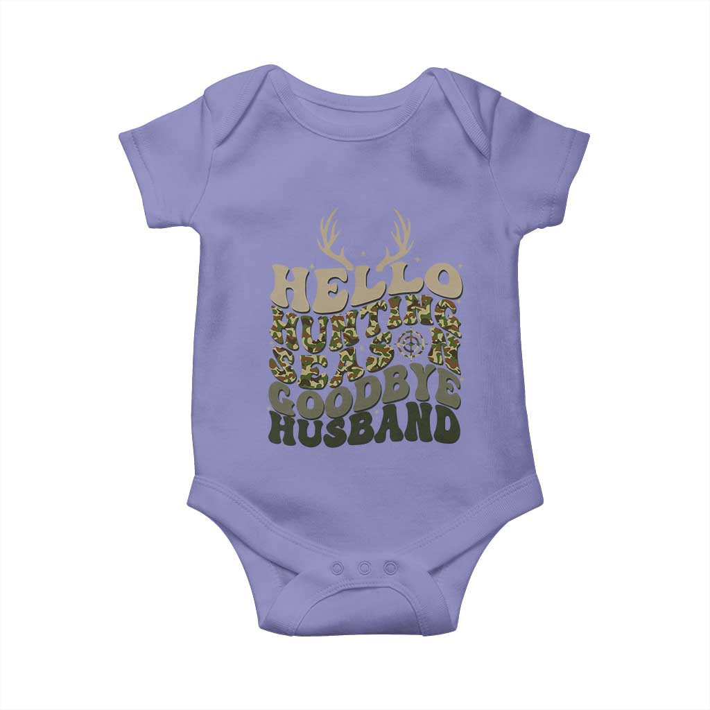 Hello Hunting Season Goodbye Husband Baby Onesie Funny Hunter Wife Gift - Wonder Print Shop