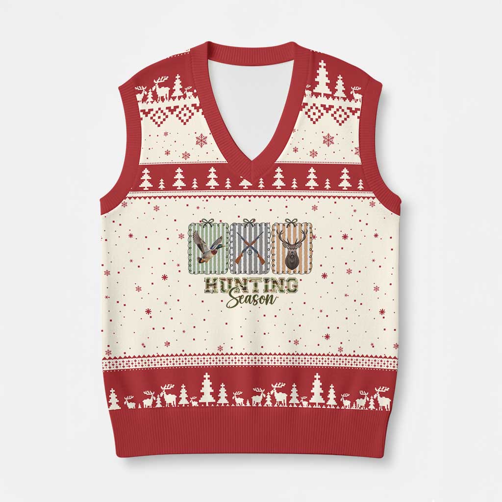 Hunting Season V-Neck Knit Sweater Vest Funny Hunter Wife Gift - Wonder Print Shop