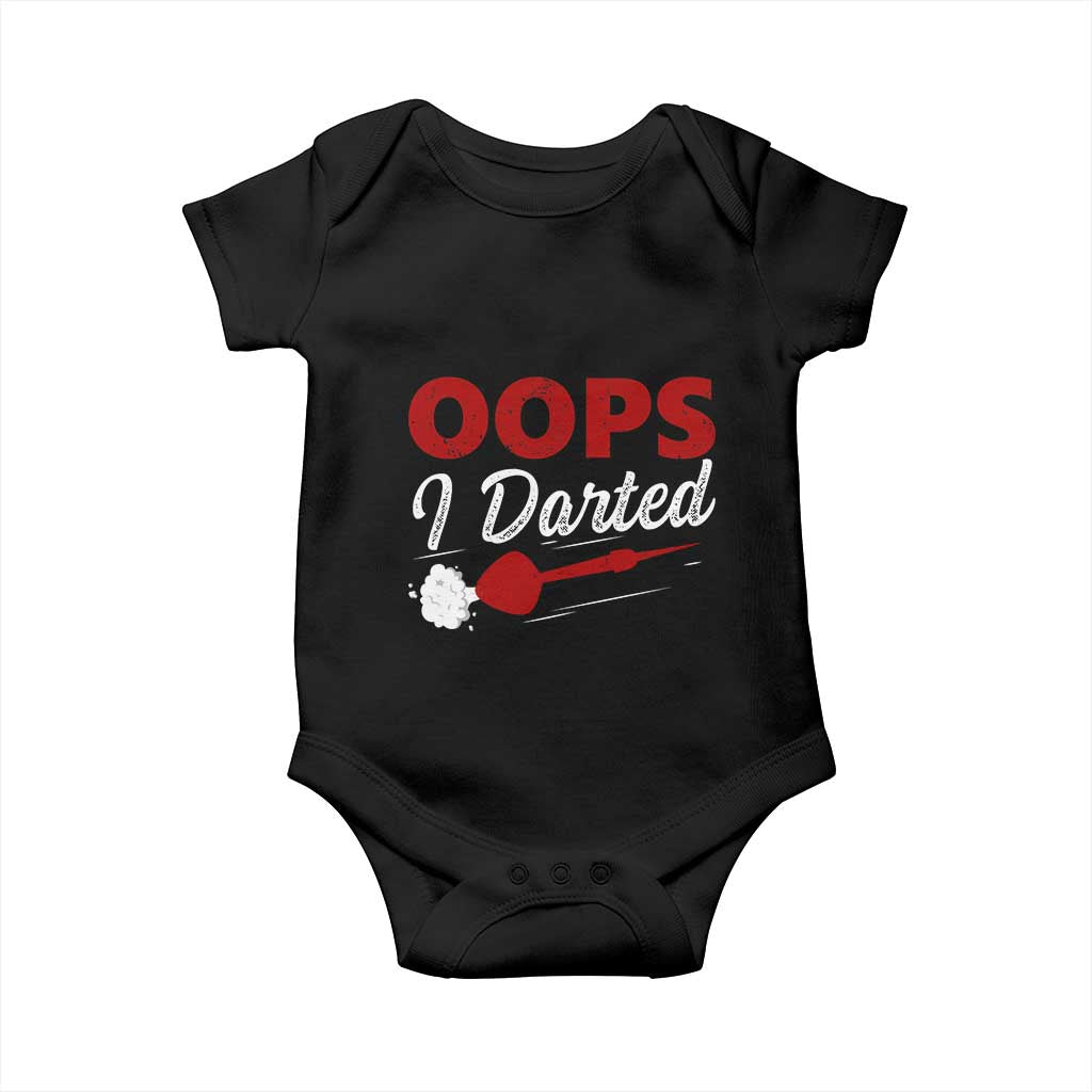 Dart Player Sarcasm Gift Baby Onesie Funny Oops I Darted - Wonder Print Shop