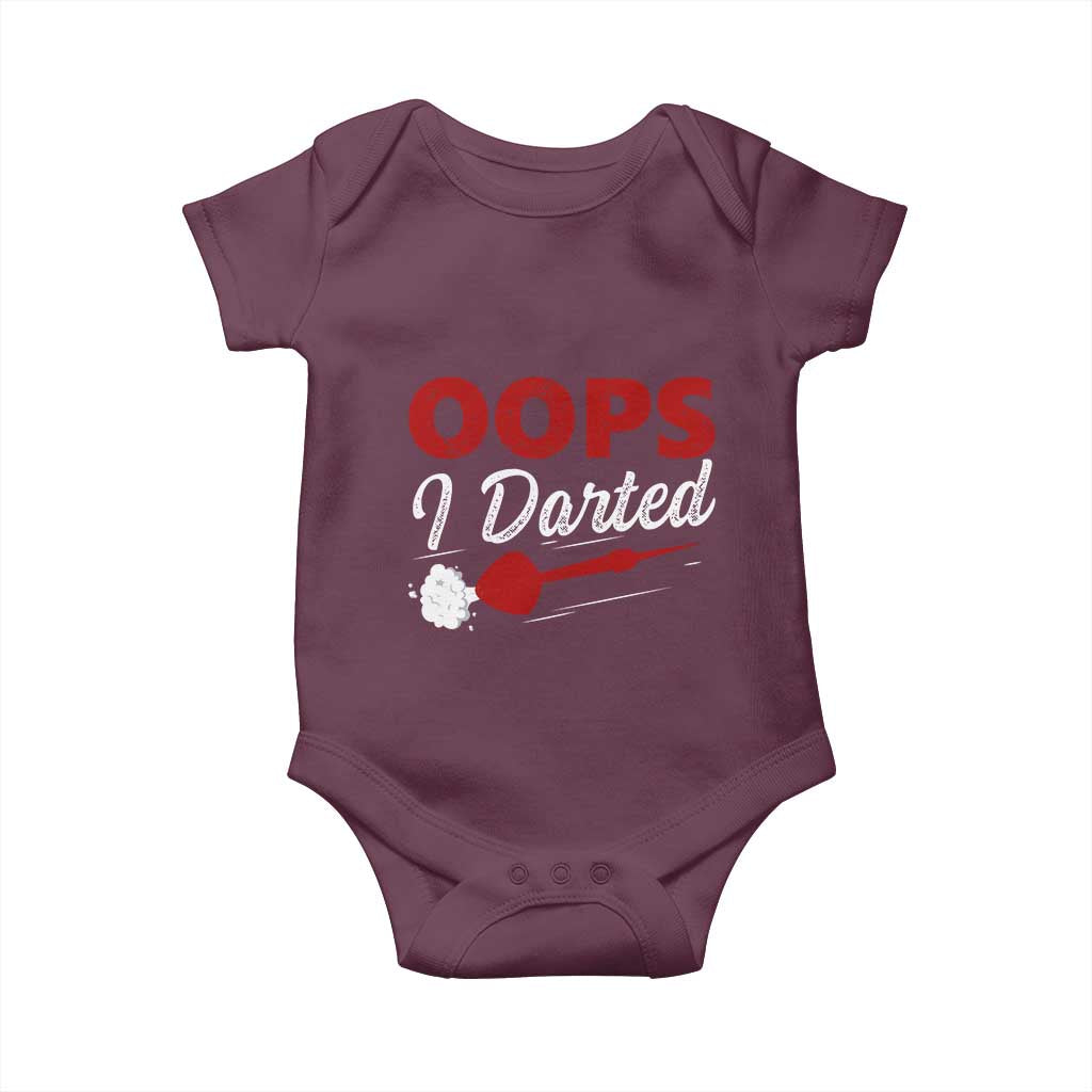 Dart Player Sarcasm Gift Baby Onesie Funny Oops I Darted - Wonder Print Shop