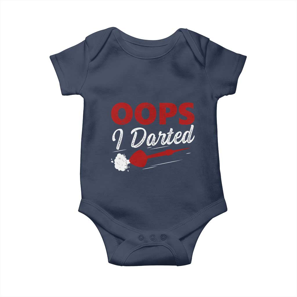 Dart Player Sarcasm Gift Baby Onesie Funny Oops I Darted - Wonder Print Shop