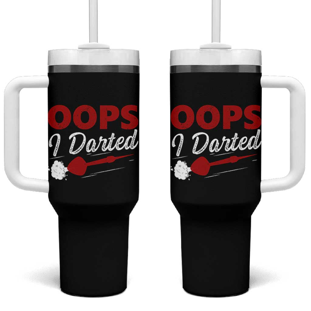Dart Player Sarcasm Gift Tumbler With Handle Funny Oops I Darted - Wonder Print Shop