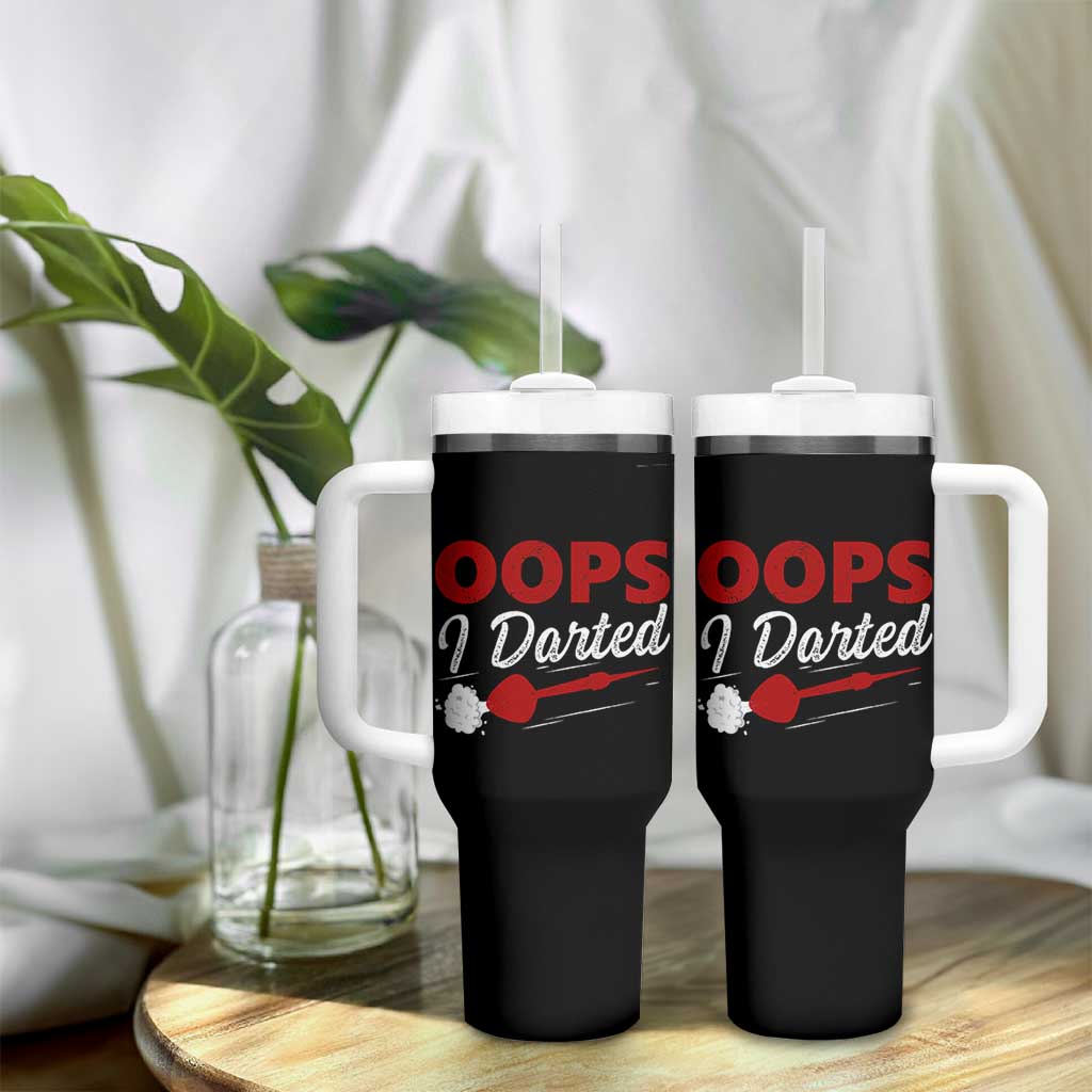 Dart Player Sarcasm Gift Tumbler With Handle Funny Oops I Darted - Wonder Print Shop
