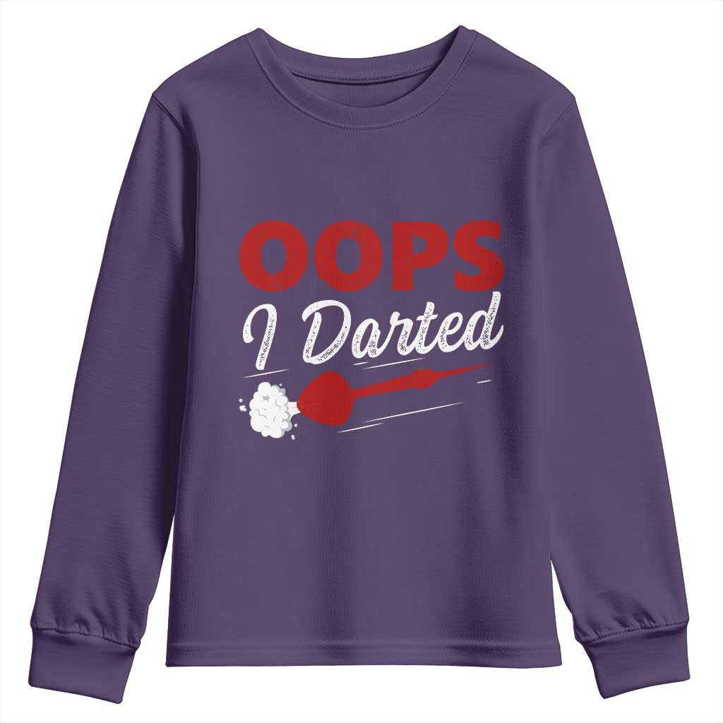 Dart Player Sarcasm Gift Youth Sweatshirt Funny Oops I Darted - Wonder Print Shop
