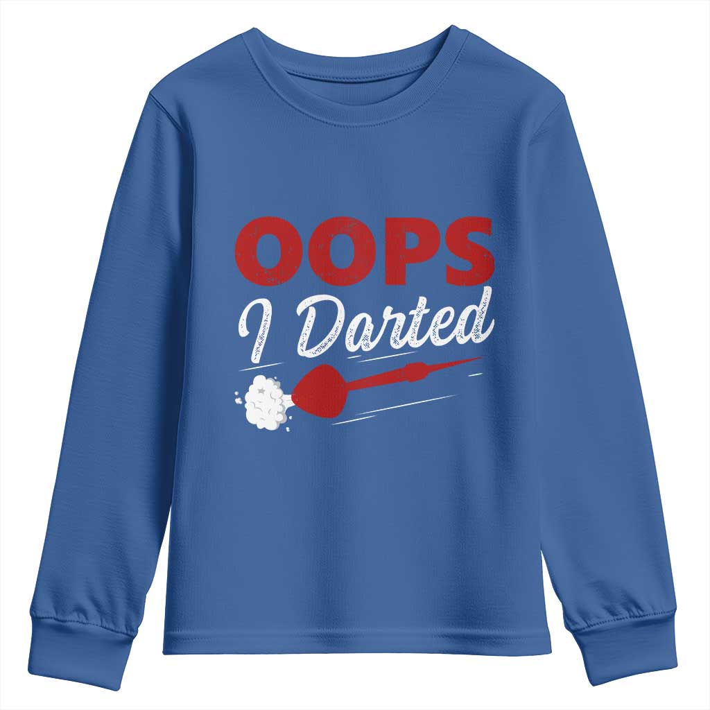 Dart Player Sarcasm Gift Youth Sweatshirt Funny Oops I Darted - Wonder Print Shop