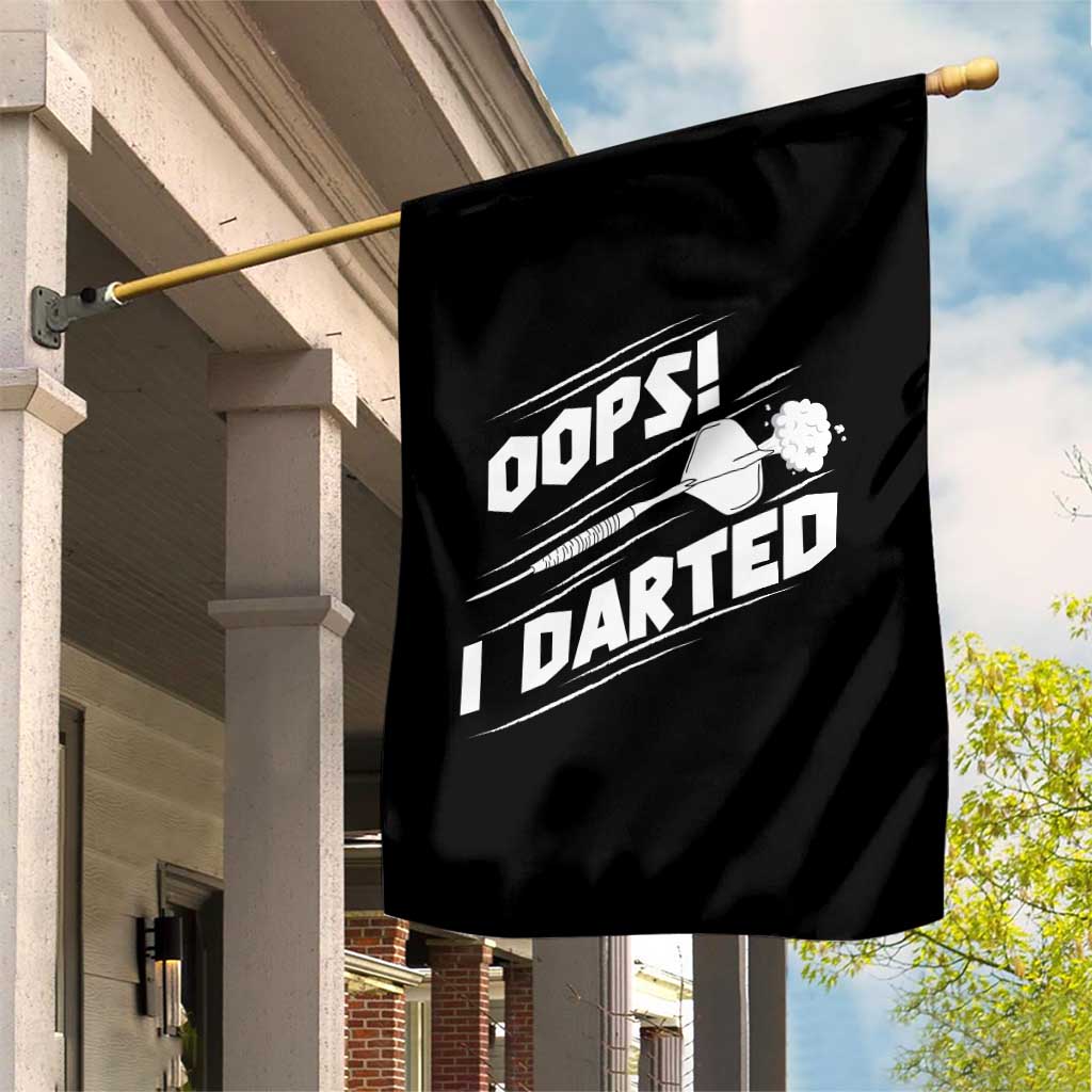 Funny Dart Thrower Garden Flag Oops I Darted Gift For Dartist - Wonder Print Shop