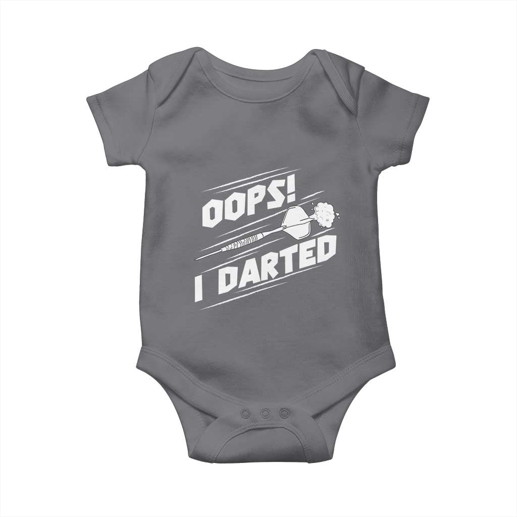 Funny Dart Thrower Baby Onesie Oops I Darted Gift For Dartist - Wonder Print Shop