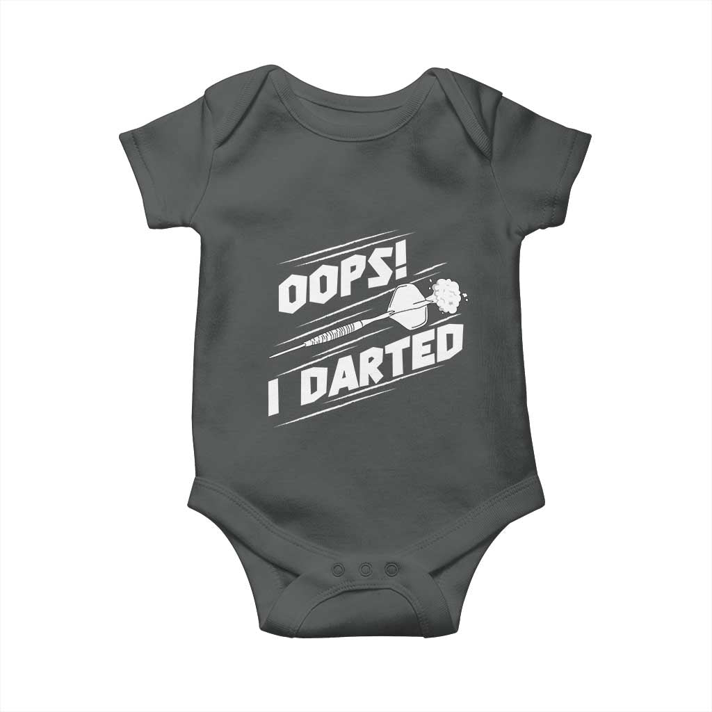 Funny Dart Thrower Baby Onesie Oops I Darted Gift For Dartist - Wonder Print Shop