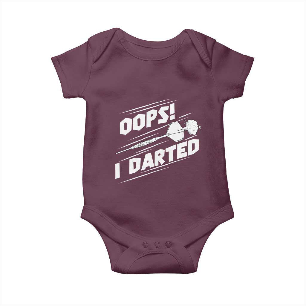 Funny Dart Thrower Baby Onesie Oops I Darted Gift For Dartist - Wonder Print Shop