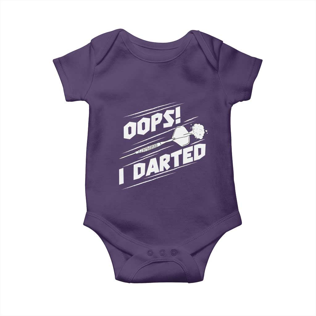 Funny Dart Thrower Baby Onesie Oops I Darted Gift For Dartist - Wonder Print Shop