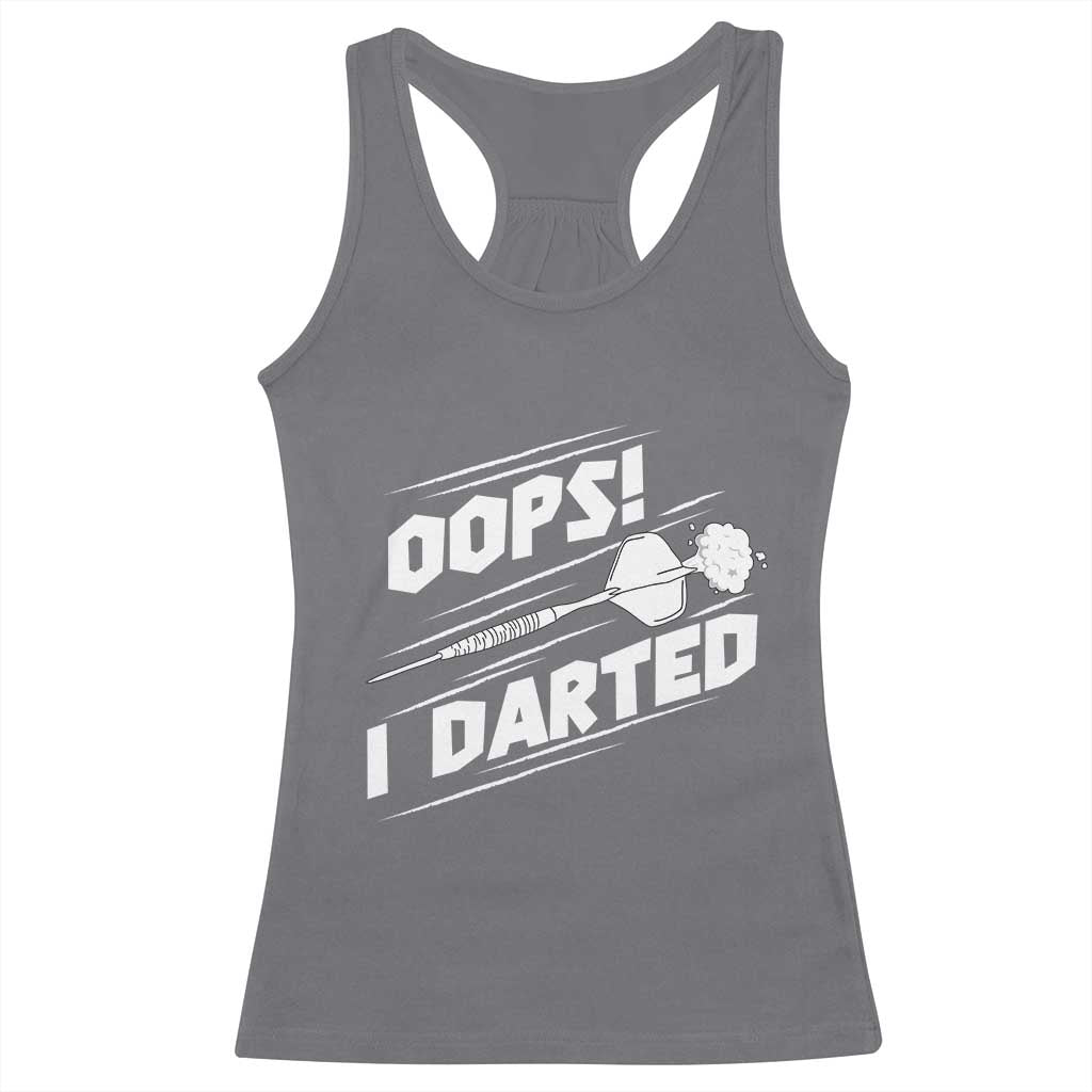 Funny Dart Thrower Racerback Tank Top Oops I Darted Gift For Dartist - Wonder Print Shop