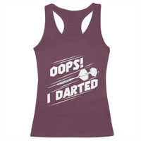Funny Dart Thrower Racerback Tank Top Oops I Darted Gift For Dartist - Wonder Print Shop