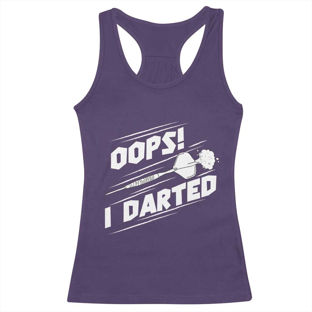 Funny Dart Thrower Racerback Tank Top Oops I Darted Gift For Dartist - Wonder Print Shop