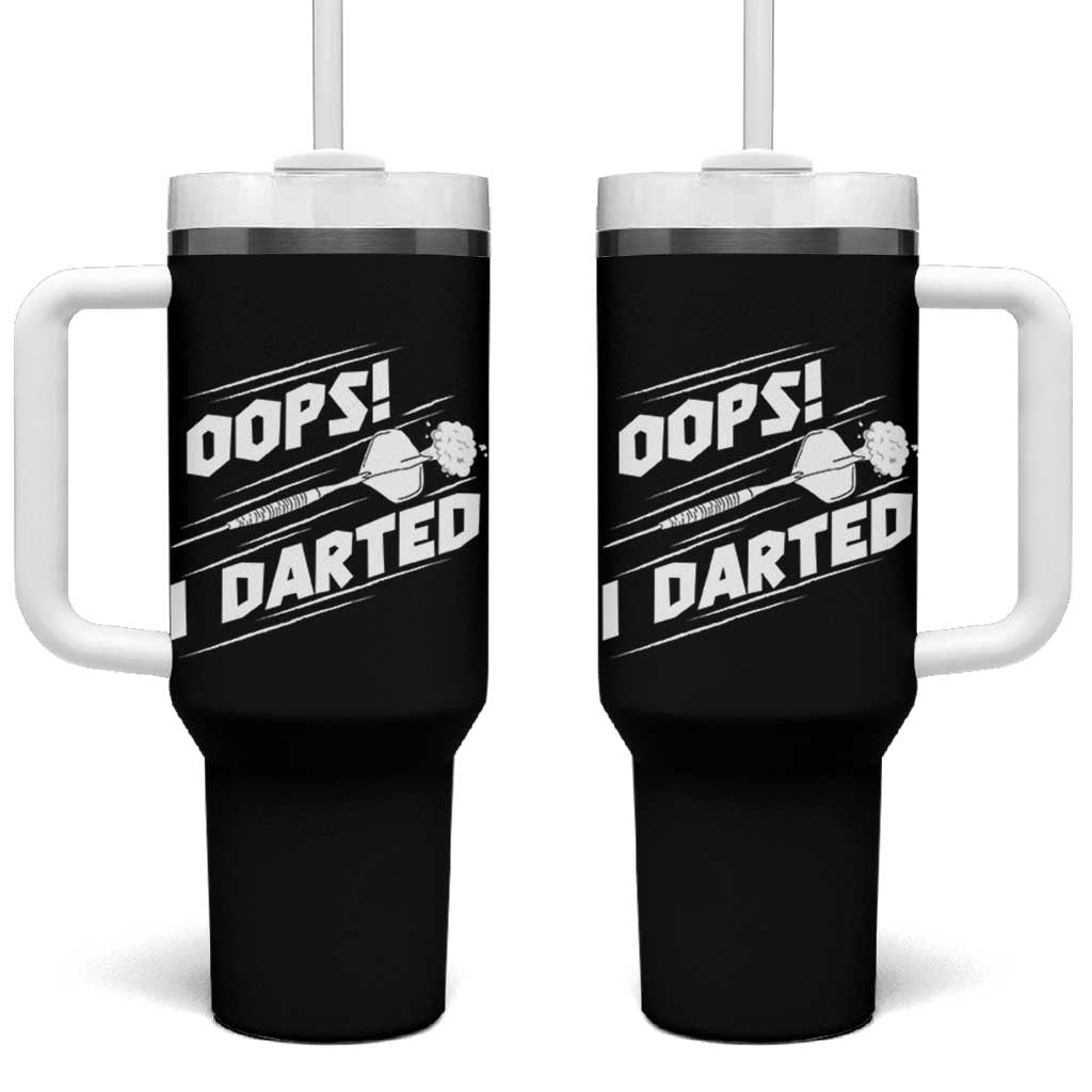 Funny Dart Thrower Tumbler With Handle Oops I Darted Gift For Dartist - Wonder Print Shop