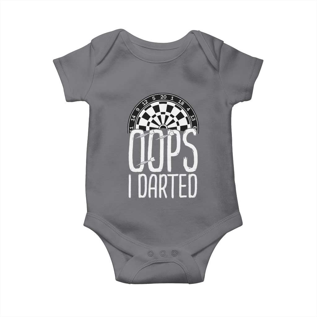 Sarcastic Dartist Gift Baby Onesie Funny Oops I Darted Darts Lover - Wonder Print Shop