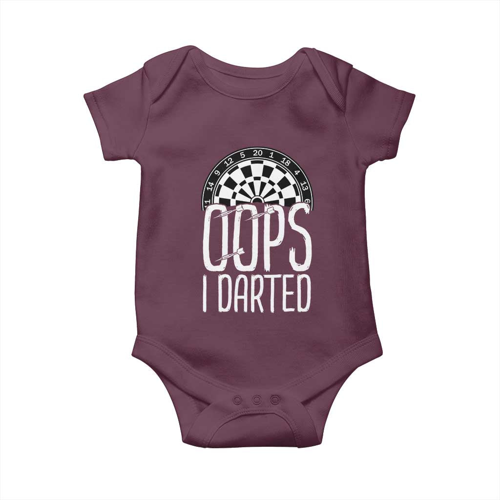 Sarcastic Dartist Gift Baby Onesie Funny Oops I Darted Darts Lover - Wonder Print Shop