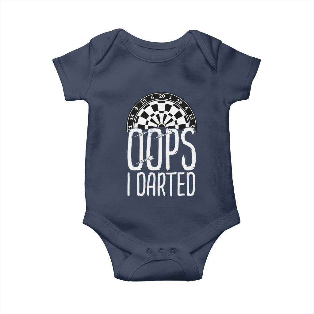 Sarcastic Dartist Gift Baby Onesie Funny Oops I Darted Darts Lover - Wonder Print Shop