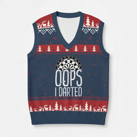 Sarcastic Dartist Gift V-Neck Knit Sweater Vest Funny Oops I Darted Darts Lover - Wonder Print Shop