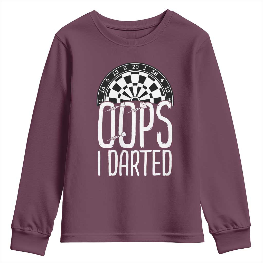 Sarcastic Dartist Gift Youth Sweatshirt Funny Oops I Darted Darts Lover - Wonder Print Shop