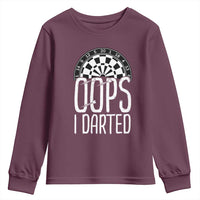 Sarcastic Dartist Gift Youth Sweatshirt Funny Oops I Darted Darts Lover - Wonder Print Shop